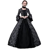 Women Rococo 18th Century Ball Gowns Renaissance Gothic Victorian Dresses Masquerade Vampire Costume