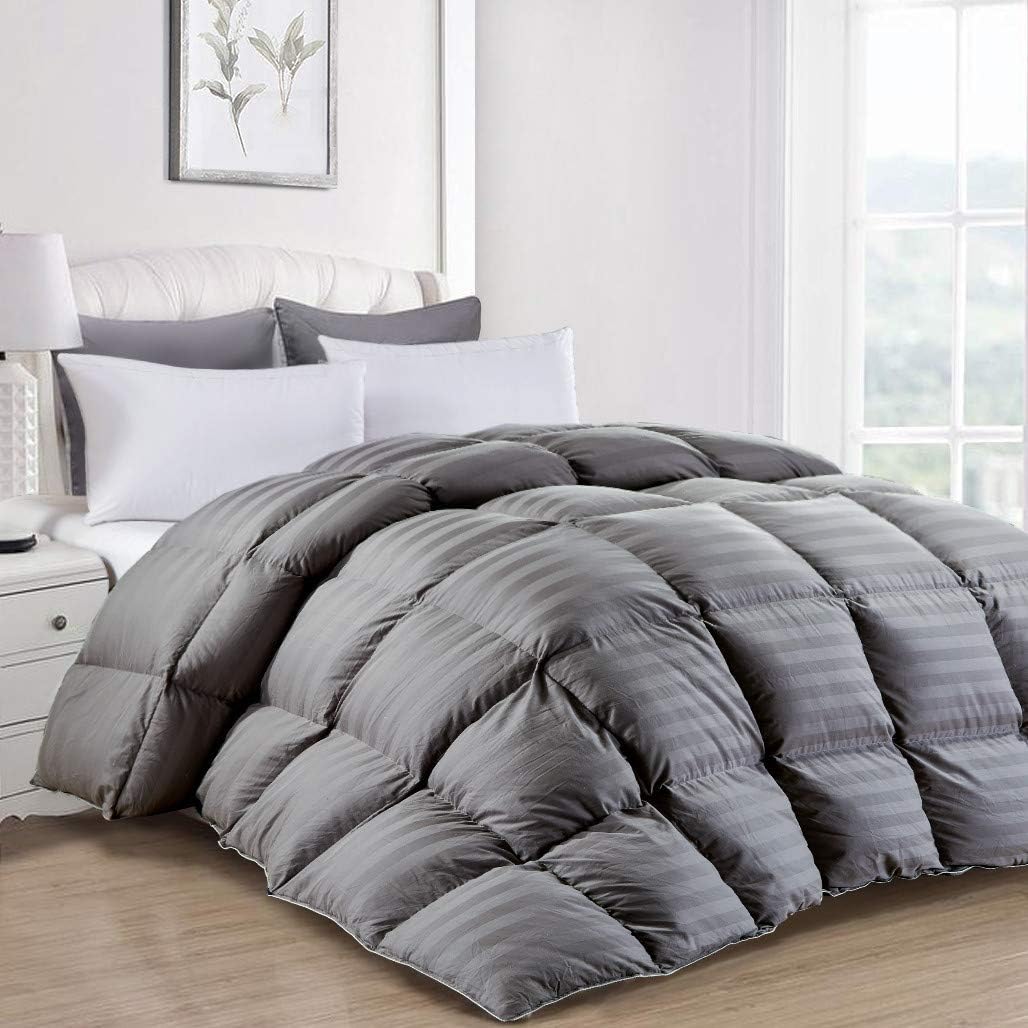 MoSurprise Couette Naturelle en Duvet Garnissage 100 Duvet d'oie Blanc Couette 4 Saisons Anti