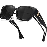 MEETSUN Oversized Fit Over Glasses Sunglasses for Women Men Large Trendy Polarized Sunglasses for Driving UV Protection