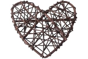 BESPORTBLE Hanging Heart-Shaped Wreath - Rattan Vine Decorative Ring DIY Ornament (30cm)
