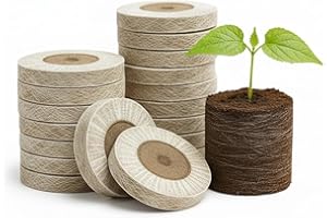 J PLUS T 42mm Peat Pellets - Authentic Jiffy-7 Source Seed Starter Plugs - Compressed Canadian Sphagnum Peat Moss Soil for Germination - Larger Size for Vegetables, Flowers & Herbs (50 Count)