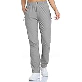 SPOSULEI Womens Summer Lightweight Pants Outdoor Nylon Quick Dry Travel Golf Hiking Sweatpants with Zipper Pockets
