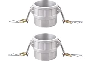 Hgzaccompany Aluminum Type D Cam Lock Fittings,Cam and Groove Hose Fitting,3" Female Coupler x 3" Hose Barbed 2 Pcs