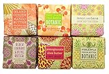 Greenwich Bay TROPICAL FRUIT Soap Sampler Gift Set, Mini Shea Butter Soap Set Scents - Ginger Mango, Peach, Lemon Verbena, Black Currant, Pomegranate and Pineapple (6 x 1.9 oz)