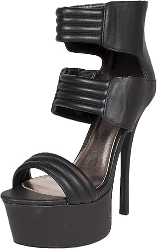 black leatherette back strap sandals