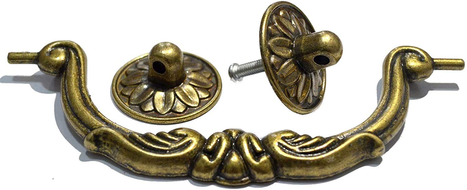 Namvo 4pcs Antique Copper Brass Vintage Round Pull Swing Ring Kitchen Bathroom Bedroom Cabinet Door Knobs Drawer Furniture Handles