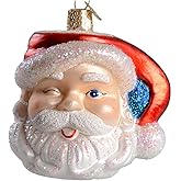 Old World Christmas Santa Mug Glass Blown Ornament for Christmas Tree, Handcrafted Holiday Decoration, Santa Collection