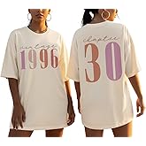 Siteshy 30th Birthday Gift for Women Vintage 1996 Chapter 30 Shirts for Her Letter Print Tops Casual Short Sleeve Tees