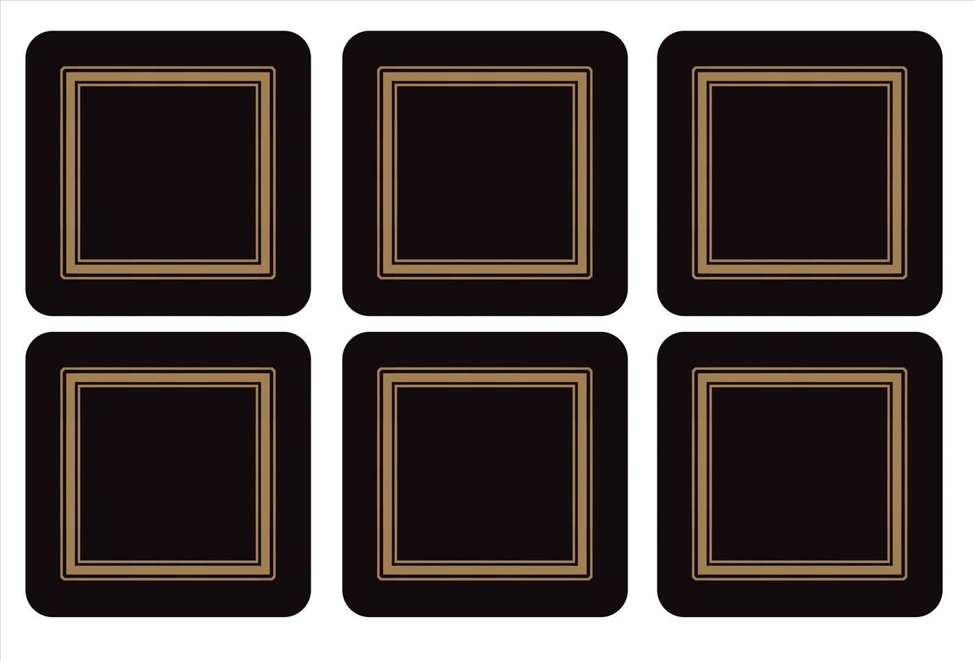 Pimpernel Classic Black Coasters, Set of 6
