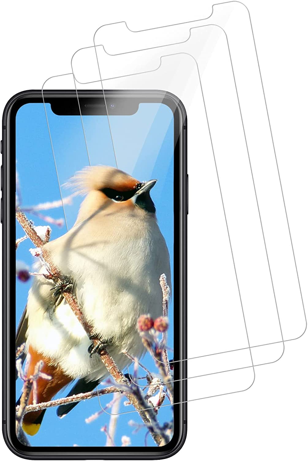 [Pack of 3] Screen Protector for iPhone 11 and iPhone XR, 9H, Anti-Scratch Glass Film, Free from Scratches, HD Screen Protector for iPhone 11 and iPhone XR