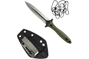 AMER TACTICAL Fixed Blade, 3D Micarta Scales, EDC With Kydex Sheath, Ideal for Skinning, Survival, Camping, Hunting & Outdoors, Tactical Full Tang Knife (B_002)