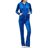 Woolicity Womens Sweatsuits Set Velour Tracksuit 2 Piece Outfits Set Zip Up Hoodies and Pants Sportswear Jogging Set