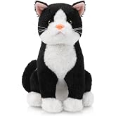 Libima 13 Inch Tuxedo Cat Stuffed Animal Realistic | Black and White Cat Plush, Soft Stuffed Tuxedo Kitten Plush, for Christmas Birthday Gift, Pet Party Favor Bedroom Sofa Decor