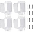 4pcs BE2-4 (2 Gang) Electrical Outlet Box Extender, Double Gang Box Extender with 16pcs Screws Power Switch Heavy Duty Plasti