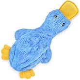 Best Pet Supplies Interactive Squeaky Dog Toy - Crinkle Duck, Blue | Stuffing Free Body, Soft, Squeaks &amp; Crinkles, No Mess, Perfect for Moderate Chewers, Toss and Fetch Play