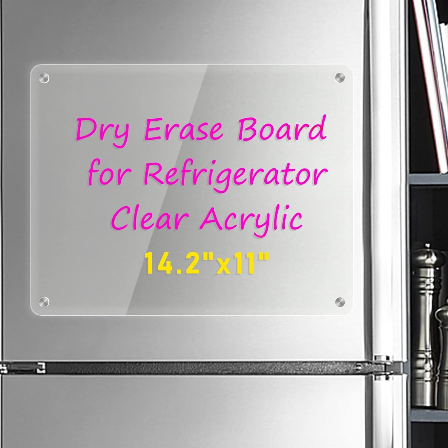 Kamehame Acrylic Magnetic Dry Erase Board Whiteboard for Fridge 14.2"x11" Planner Board, Clear