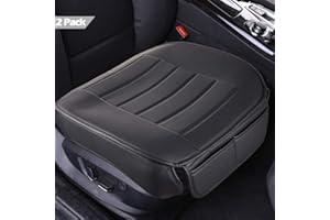 Big Ant Car Seat Covers Set of 2, PU Faux Leather Edge Wrapping Car Front Seat Covers Pad Bottom Seat Covers for Cars(Black)