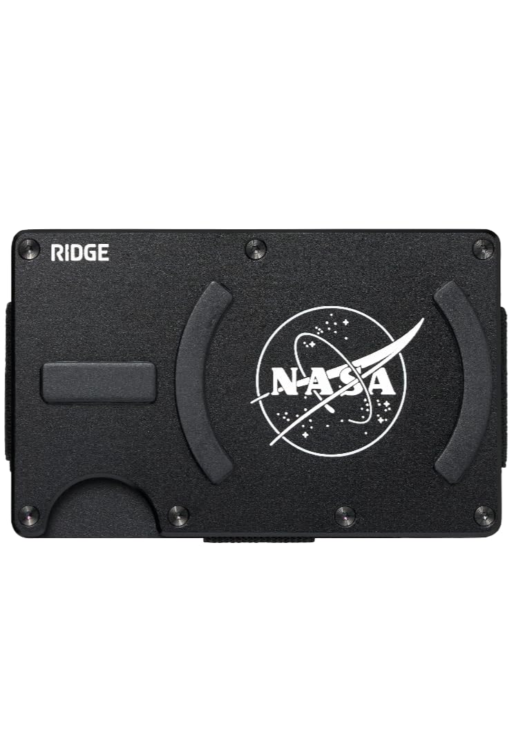Ridge Wallets for Men Compatible with Magsafe - Slim Minimalist Compact Wallet and Card Holder, RFID Protected Front Pocket Wallets for Men with Integrated Cash Strap (Nasa Nebula) Image