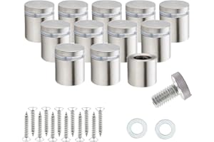 RuoFeng Stainless Steel Wall Mount Glass Standoff Holder Screw Nails Advertising Nails 12 Pcs (12x20mm)