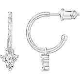 PAVOI 14K Gold Plated 925 Sterling Silver Post Huggie With Dangle | Butterfly, Evil Eye, Hamsa, Pearl Hoop Earring For Women | Trendy Dangle Hoop Earrings