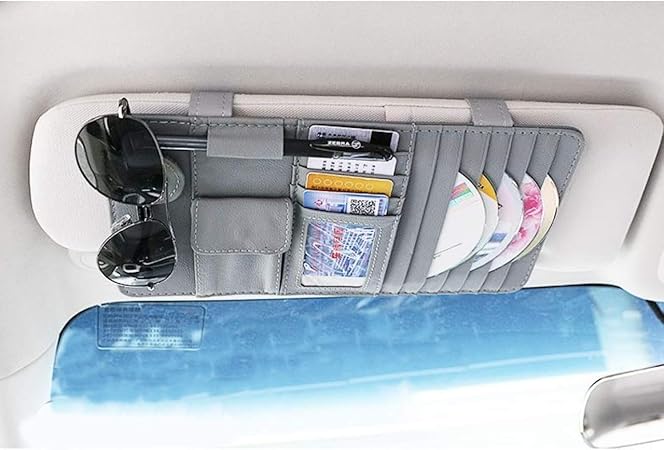 Amazon Copeflap サンバイザー 収納 車用 小物入れ ホルダー ケース サンバイザーポケット 収納ホルダー サングラス グレー ポケット ケース カバー 車 バイク