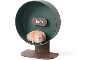 Tafit Quiet Hamster Wheel 10.2 Inch Dual-Bearings Silent Small Animals Running Exercise Wheel Height Adjustable for Syrian Dwarf Hamsters, Gerbils, Rats, or Other Small Pets, Green
