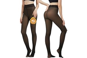 Arkim Fleece Lined Tights S/M/L Crotch 1 Seam Line True Translucent Thermal Tights Winter Leggings Pantyhose Sheer Tights