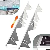 Stove Gap Covers Stainless Steel, 2 Pack Stove Gap Filler Easy Retractable Length 13.8" to 27.5", Width 0.79" ALMCALS Range T