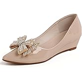 QXCGDYXT Women's Wedges Heels for Women Pumps Comfortable Closed Toe Dressy Shoes Women Pumps Wedge Shoes for Wedding Work Office Party 2 Inches