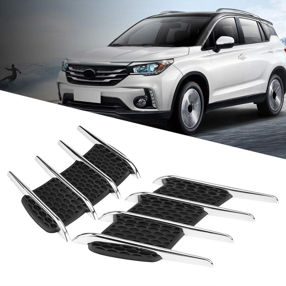 Hood Side Flow Vent, Pair of Car Exterior Hood Side Air Intake Flow Vent Shark Gills Outlet Decorative Trim Sticker