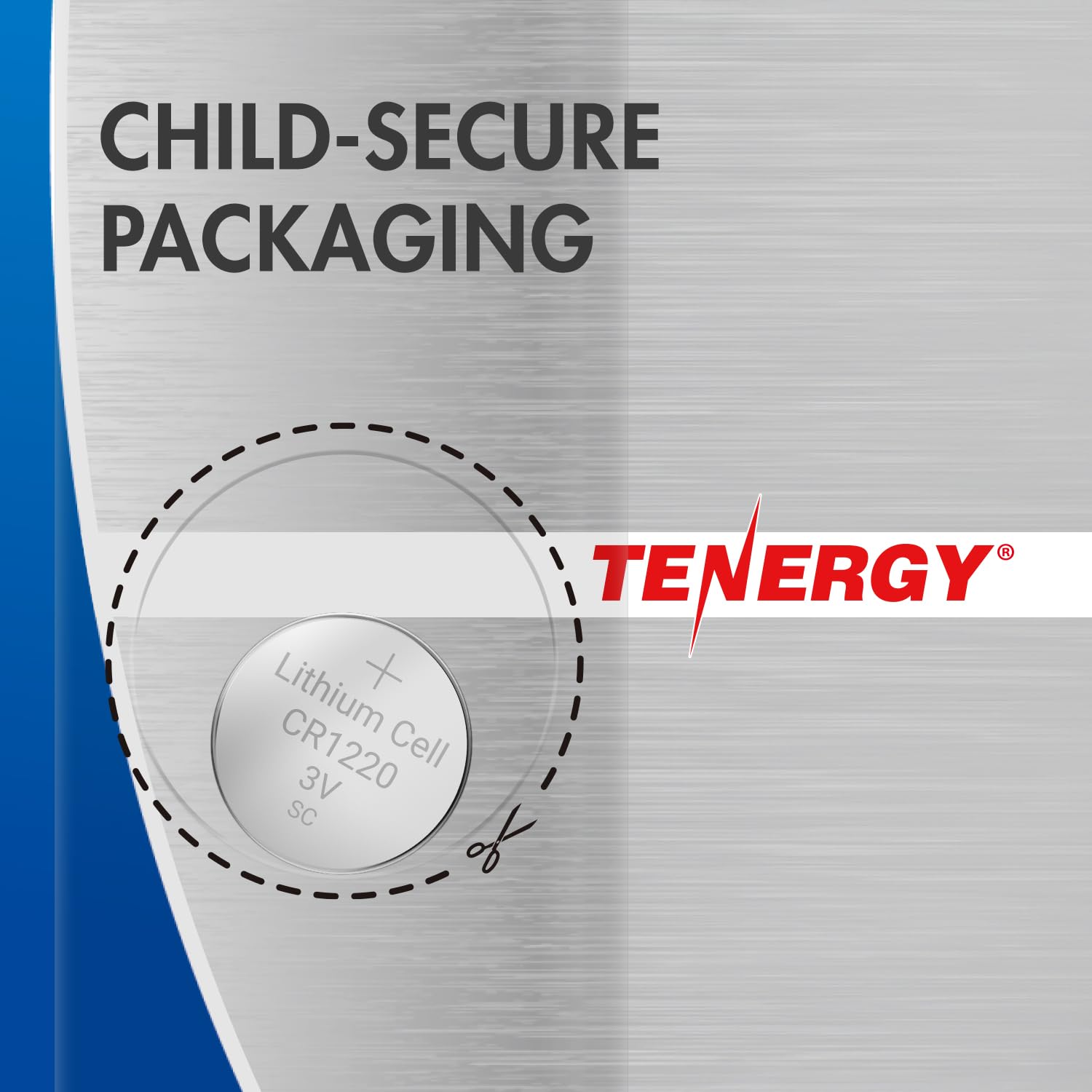 Tenergy CR1220 3V Lithium Button Cell Battery, for Keys, Watches, Accessories, 5 Count