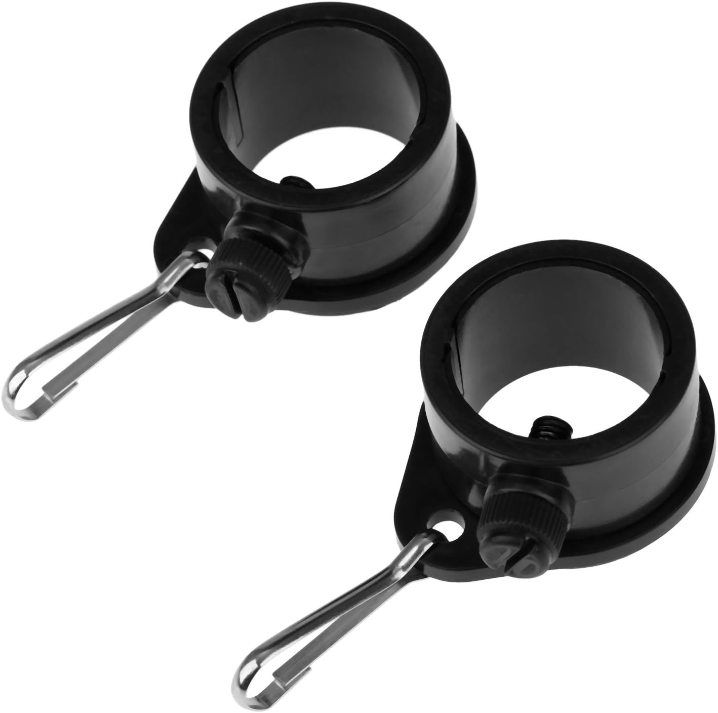 1 Pair Black Rotating Flag Mounting Rings Fits 29mm Diameter Flagpole with Plastic Screws