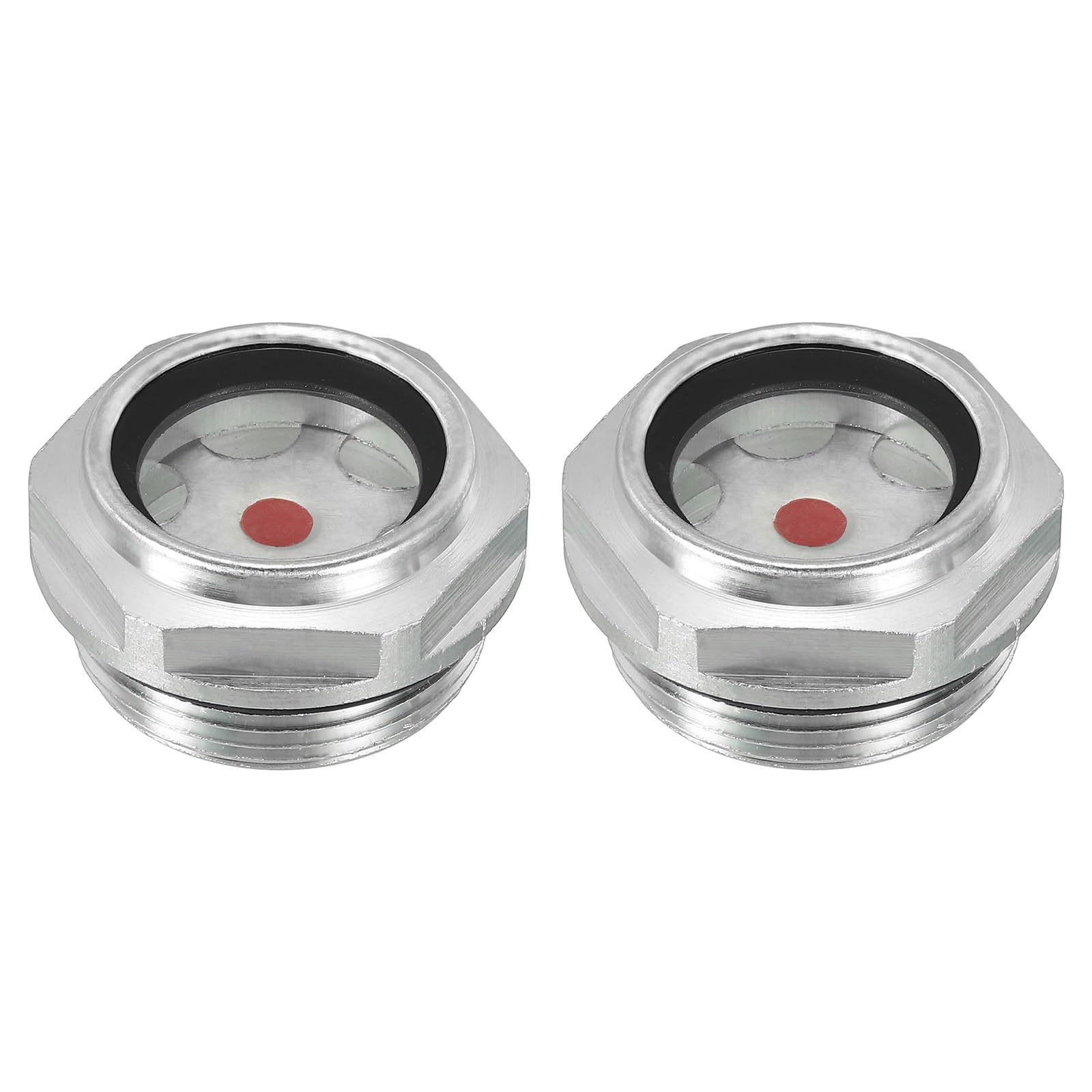 PATIKIL Air Compressor Oil Sight Glass, 2 Pack M30*1.5 Male Thread Aluminum Alloy Oil Liquid Level Gauge Air Compressor Parts with O-Ring