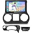 IYING Wireless CarPlay Car Stereo Radio Upgrade for Jeep Wrangler 2015-2017, 8-Core 4GB+64GB Wireless Android Auto 10.1 Inch QLED Touchscreen AM/FM WiFi Bluetooth GPS Navigation Android Car Player