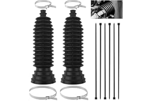 2PCS Upgraded Silicone Thick Car Inner Tie Rod Boot,Large Caliber Car Rack and Pinion Boots Provides Protection with Cable Ti