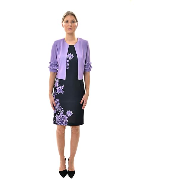 Amazon.com: Maya Brooke Womans Size Stretch Ottoman Embellished Jacket and  Solid Stretch Dress : Clothing, Shoes & Jewelry