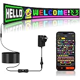 Large Programmable LED Sign, 52"x7.5" Flexible 110V Scrolling Display, Customizable Text, Patterns & Animations, Multi-task Loop Playback for Store, School, Hotel, and Event Sign