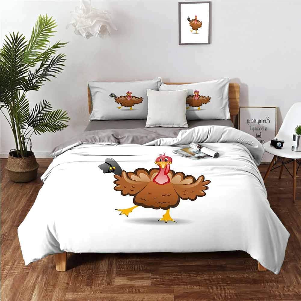 Turkey Bed Sheet Set, 3 Piece Bedding Sets (1 Duvet Cover + 2 Pillow
