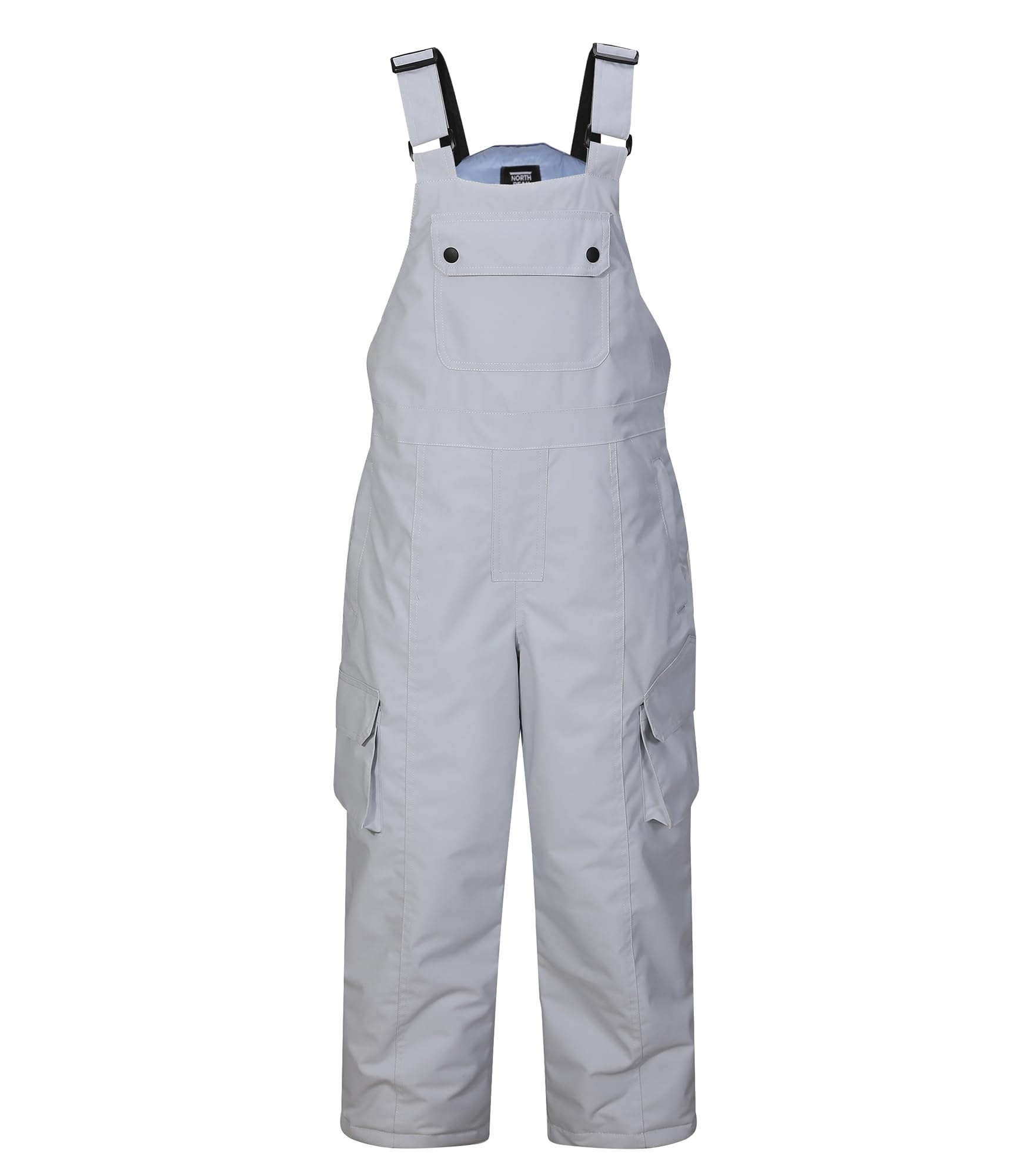 Photo 1 of North Peak Kid Snow Bib Waterporoof Insulation Winter Overalls Ski Snowboard Pants for Boys Girls(12Y,Light Gray)