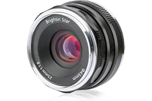 Brightin Star 25mm F1.8 Wide Angle APS-C Manual Focus Prime Mirrorless Camera Lens Large Aperture, Fit for SonyE Alpha ZV-E10, A7IV, A6400, A7II, A7SIII, A7III, A7C, A6600, A6100, A7RIV, A6000, A7RIII