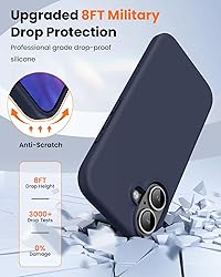 OuXul Designed for iPhone 16 Case,Shockproof Liquid