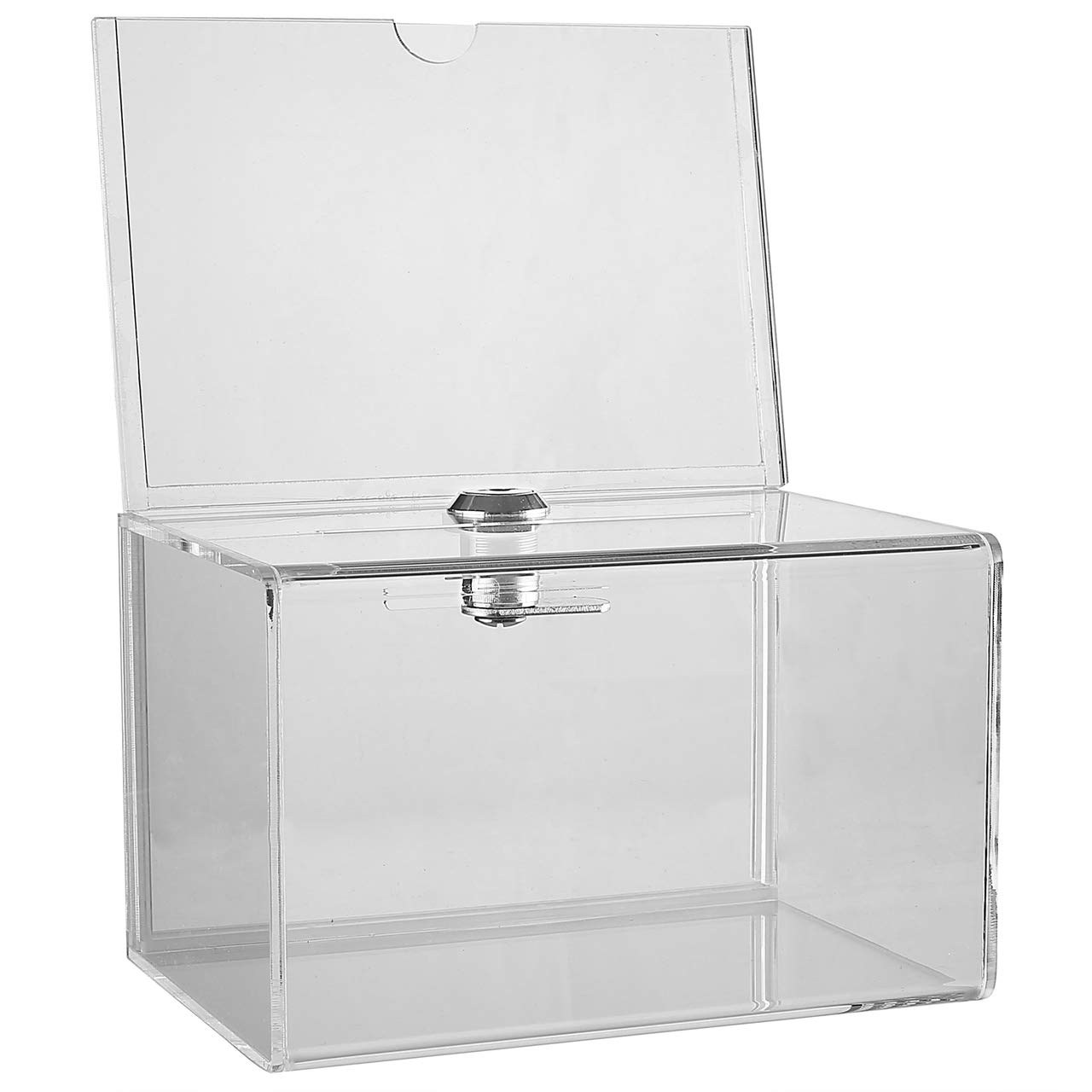 Clear Acrylic Donation Collection Box with Lock