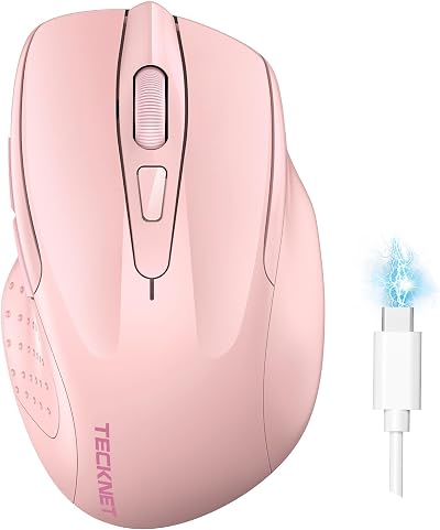 TECKNET Bluetooth Mouse Tri-Mode 4800DPI Rechargeable 6 Buttons Silent