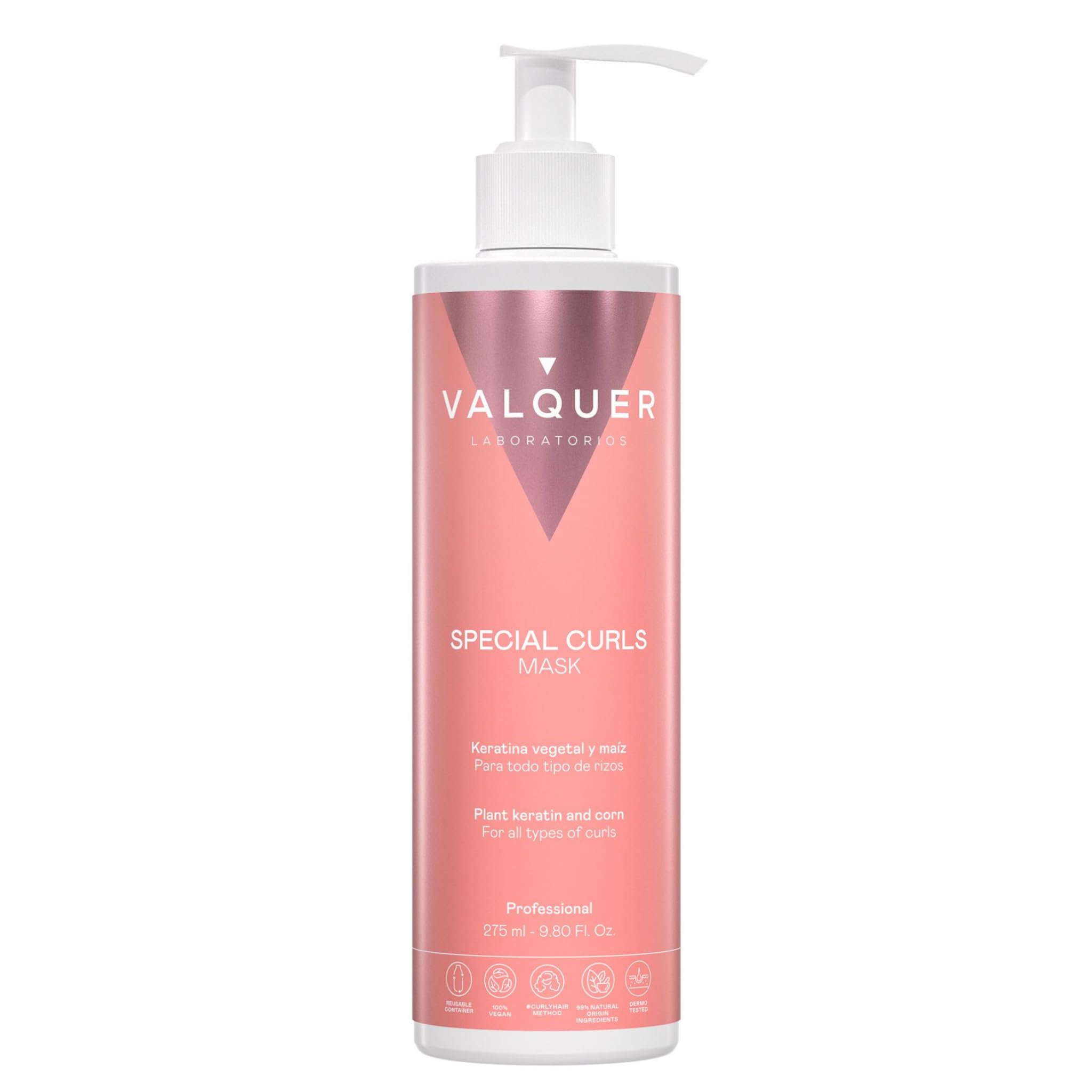 Valquer Professional Special Curl Mask for Curly Hair, Sulfate Free, Salt Free, Vegan Shampoo - Curly Girl Method, Up to 96% Natural Origin (290ml)
