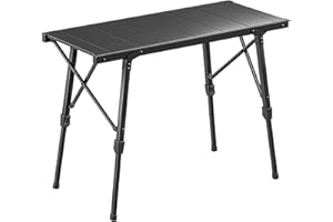 Outsunny 35" x 16" Folding Picnic Table, Aluminum Camping Table with 2 Adjustable Heights, Removable Plates and Non-Slip Feet