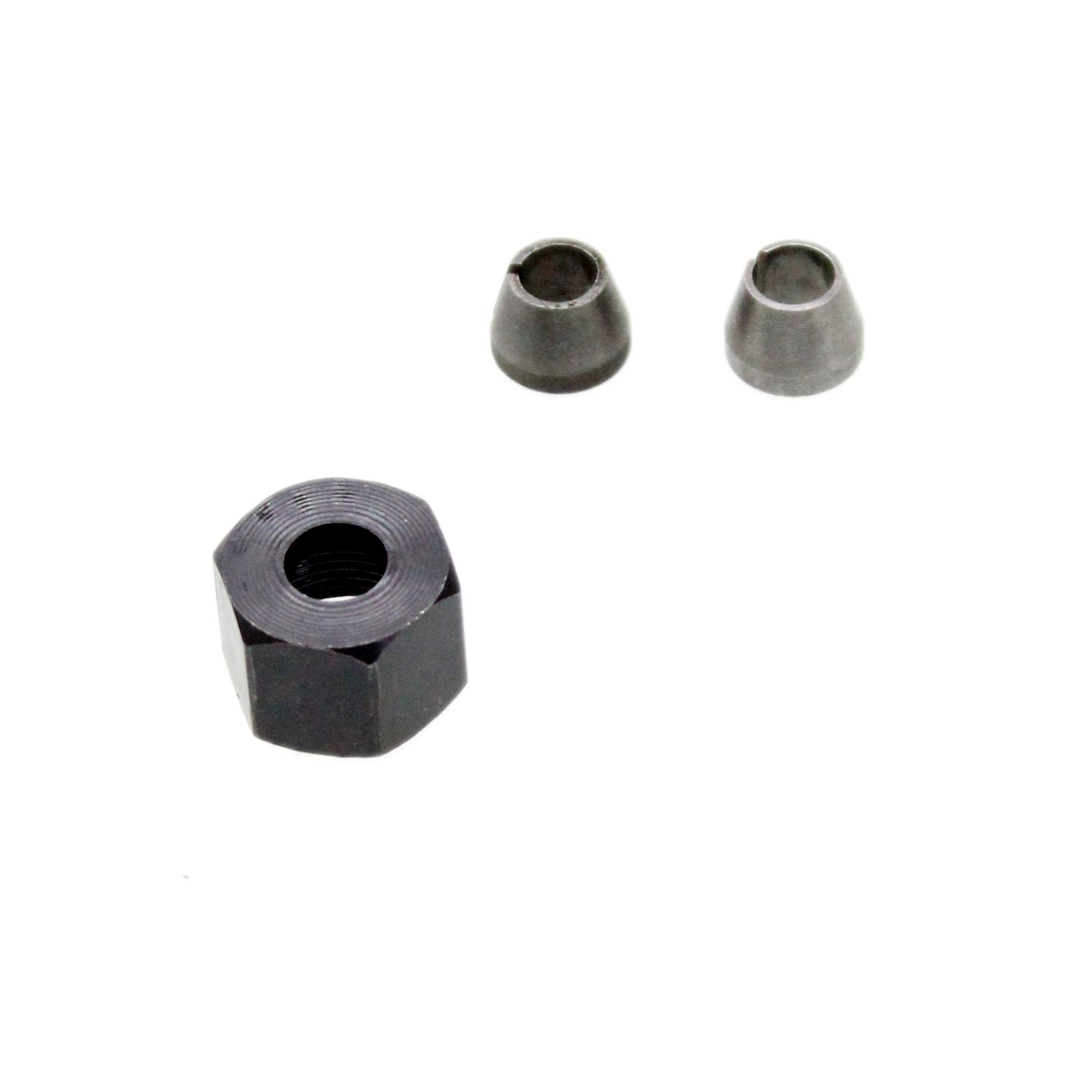 KATSU Router Trimmer Laminator Collet Chuck 6MM & 1/4" with Screw 3 Pieces Set Compatible with Makita Katsu Trimmer Replacement Spare Parts SP10036515