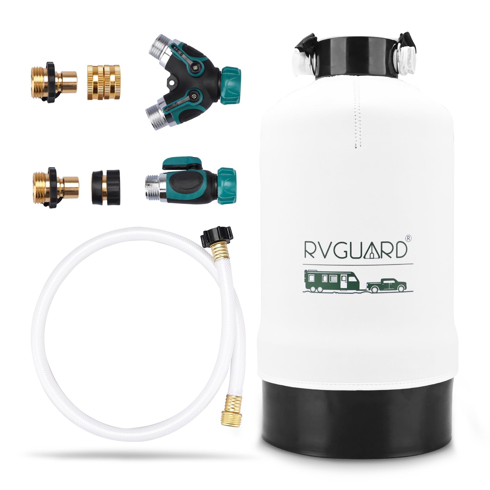 Photo 1 of RVGUARD 16,000 Grains Portable Water Softener for RV, Reduces Hardness & Minerals & Improve Water Quality, Protects Water Systems from Hard Water Damage