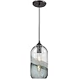 Elk Home Sutter Creek Mini Pendant - 1-Light in Oil Rubbed Bronze Finish, with Smoke Swirl Glass, Modern/Contemporary Style