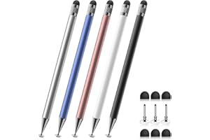 Stylus (5 Pcs), 2-in-1 Stylus Pen for Touch Screen, High Precision and Sensitivity, Suitable for iPhone/ipad/Android Tablets,