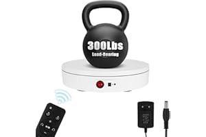BOSGLADEK Remote Control Motorized Rotating Display Stand, 300 Lbs Load, 360 Degree, Mute Automatic Rotating Platform for Photography Products, Live Video Show, Angle Speed, Wired, Rotating Stand for Display